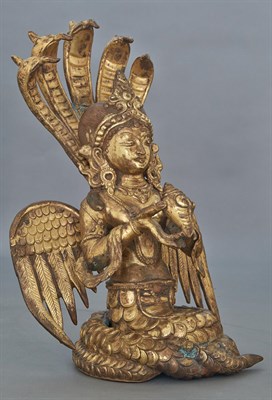 Lot 92 - Gilt-Bronze Figure of Naga The winged,...