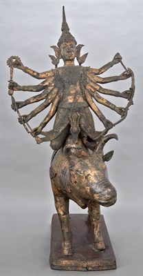 Lot 163 - Thai Gilt-Bronze Deity on a Bull Height 30...