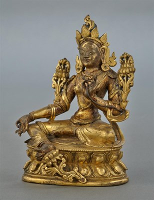 Lot 102 - Tibetan Gilt-Bronze Figure of Tara 18th/19th...