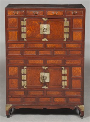 Lot 80 - Korean Two Part Soft Wood and Burled Wood...