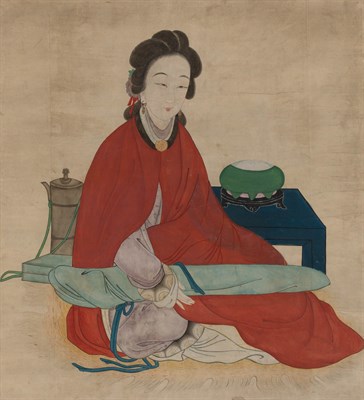 Lot 118 - Chinese School 19th Century Seated woman in...