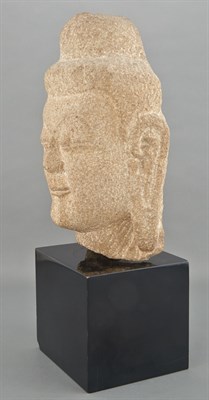 Lot 137 - Chinese Stone Head of a Bodhisattva Longmen...