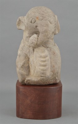 Lot 82 - Stone Carving of an Elephant Head Looking...