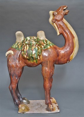 Lot 119 - Chinese Sancai Glazed Figure of a Bactrian...