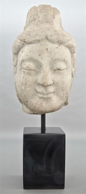 Lot 132 - Chinese White Marble Head of a Bodhisattva...