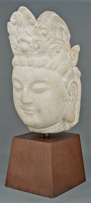 Lot 128 - Chinese White Marble Head of a Bodhisattva...
