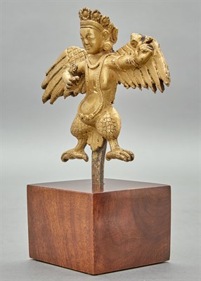 Lot 112 - Tibetan Gilt-Bronze Winged Deity Possibly...