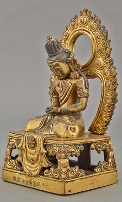 Lot 115 - Gilt-Bronze Figure of Amitayus Seated in...