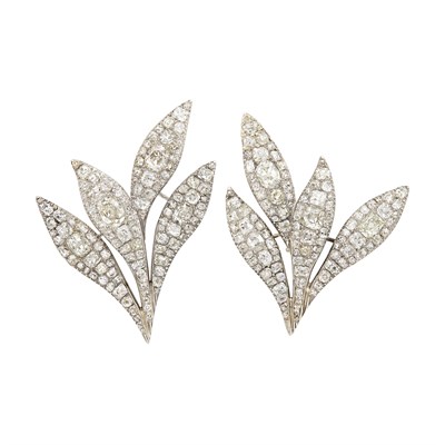 Lot 251 - Pair of Silver, Gold and Diamond Earrings