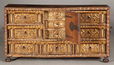 Lot 196 - Spanish Baroque Walnut Bone- and Iron-Mounted...