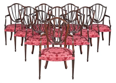 Lot 382 - Set of Ten George III Mahogany Armchairs Each...