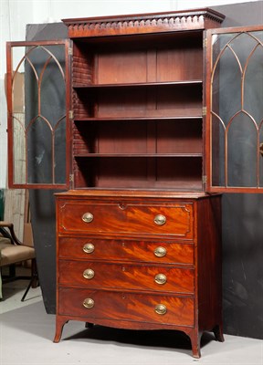 Lot 383 - George III Mahogany Secretary Bookcase Circa...