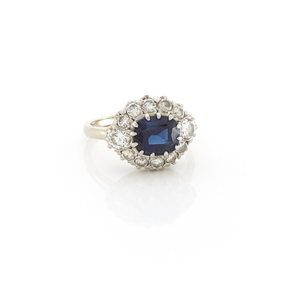 Lot 1172 - White Gold, Sapphire and Diamond Ring