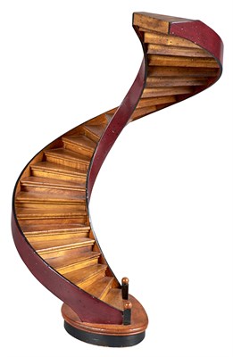 Lot 1066 - Stained Wood Architect's Model of a Spiral...