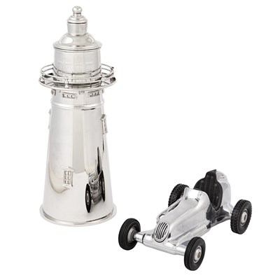 Lot 1089 - Chrome-Plated Lighthouse-Form Cocktail Shaker...