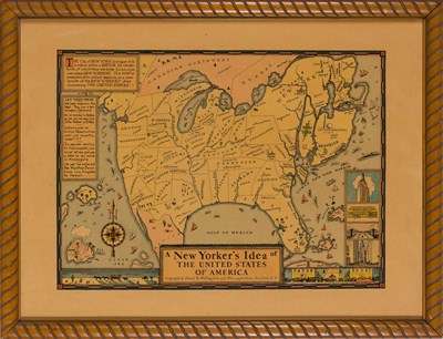 Lot 1105 - Framed Print of A New Yorker's Idea of the...