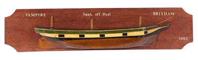 Lot 1017 - Polychrome Decorated Half-Hull Wooden Model of...