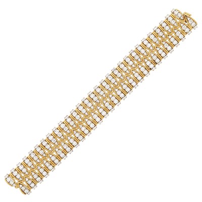Lot 362 - Gold, Platinum and Diamond Bracelet, Cartier