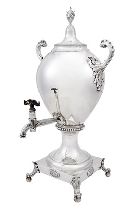Lot 195 - George III Sterling Silver Hot Water Urn Emick...