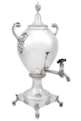 Lot 195 - George III Sterling Silver Hot Water Urn Emick...