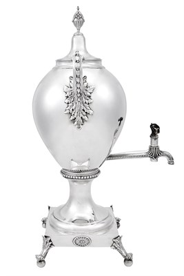 Lot 195 - George III Sterling Silver Hot Water Urn Emick...