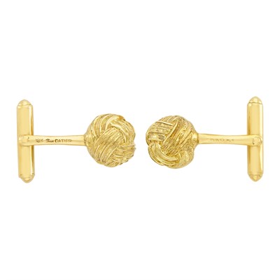 Lot 1562 - Pair of Gold 'Knot' Cufflinks