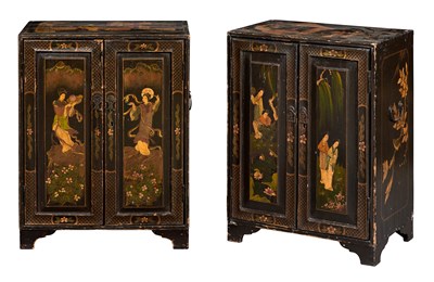 Lot 292 - Pair of Chinese Polychrome-Decorated and...