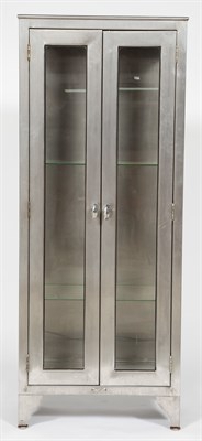 Lot 448 - Vintage Metal Double-Door Apothecary Cabinet...