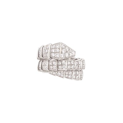 Lot 122 - White Gold and Diamond 'Serpenti' Ring, Bulgari