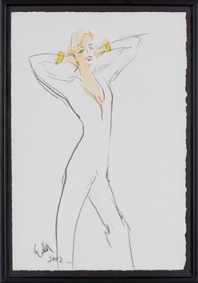 Lot 275 - EULA, JOE Portrait of Nancy Friday. Charcoal...