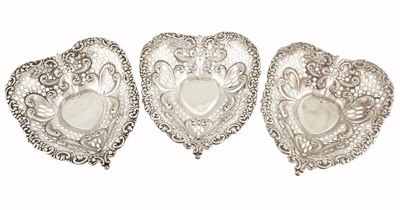 Lot 225 - Set of Three Gorham Sterling Silver Heart...