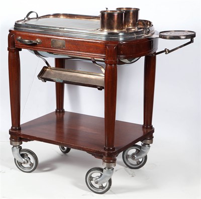 Lot 244 - English Mahogany and Silver Plate Roast Wagon...