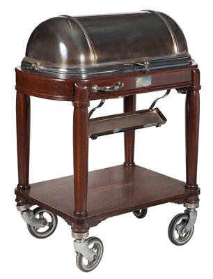 Lot 244 - English Mahogany and Silver Plate Roast Wagon...