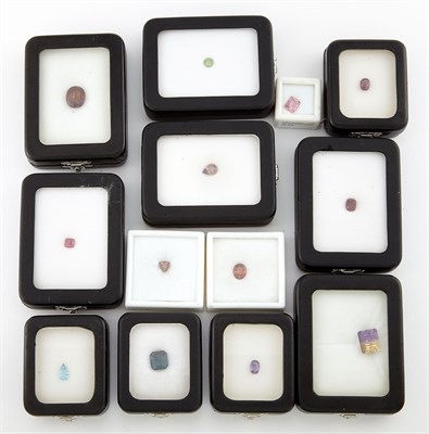 Lot 1644 - Group of Unmounted Multicolored Garnets, Spinels, Cuprian Tourmalines, Indicolite Tourmaline and Ametrine