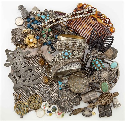 Lot 1618 - Group of Silver and Costume Jewelry and Fragments