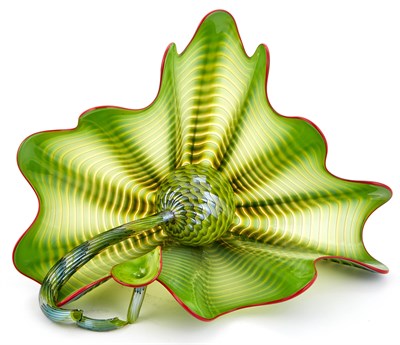 Lot 508 - Dale Chihuly Two-Piece Lime Green Glass...