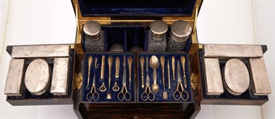 Lot 248 - Victorian Sterling Silver and Glass Traveling...