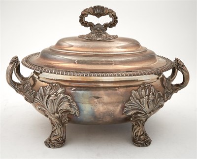 Lot 241 - Sheffield Plate Soup Tureen and Cover Early...