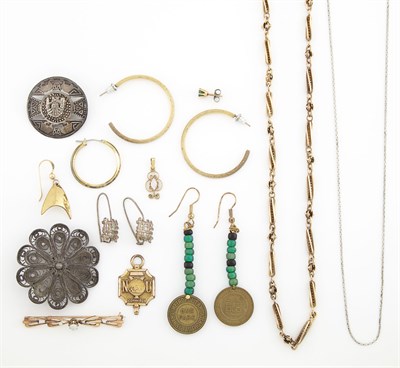 Lot 1629 - Group of Silver, Metal and Gold-Filled Jewelry and Fragments