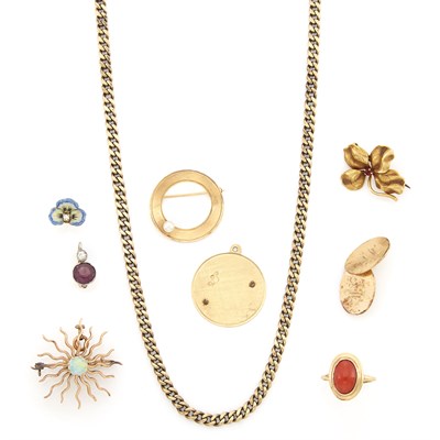 Lot 1136 - Assorted Gold and Low Karat Gold Jewelry and Fragments