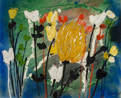 Lot 1111 - Thanos Tsingos Greek, 1914-1965 Flowers, 1957...