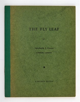 Lot 118 - CRONYN, VERSCHOYLE P. The Fly Leaf. London,...