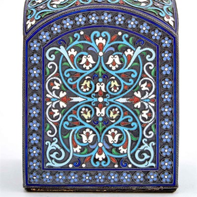 Lot 134 - Russian Silver and Cloisonné Enamel Tea Caddy...