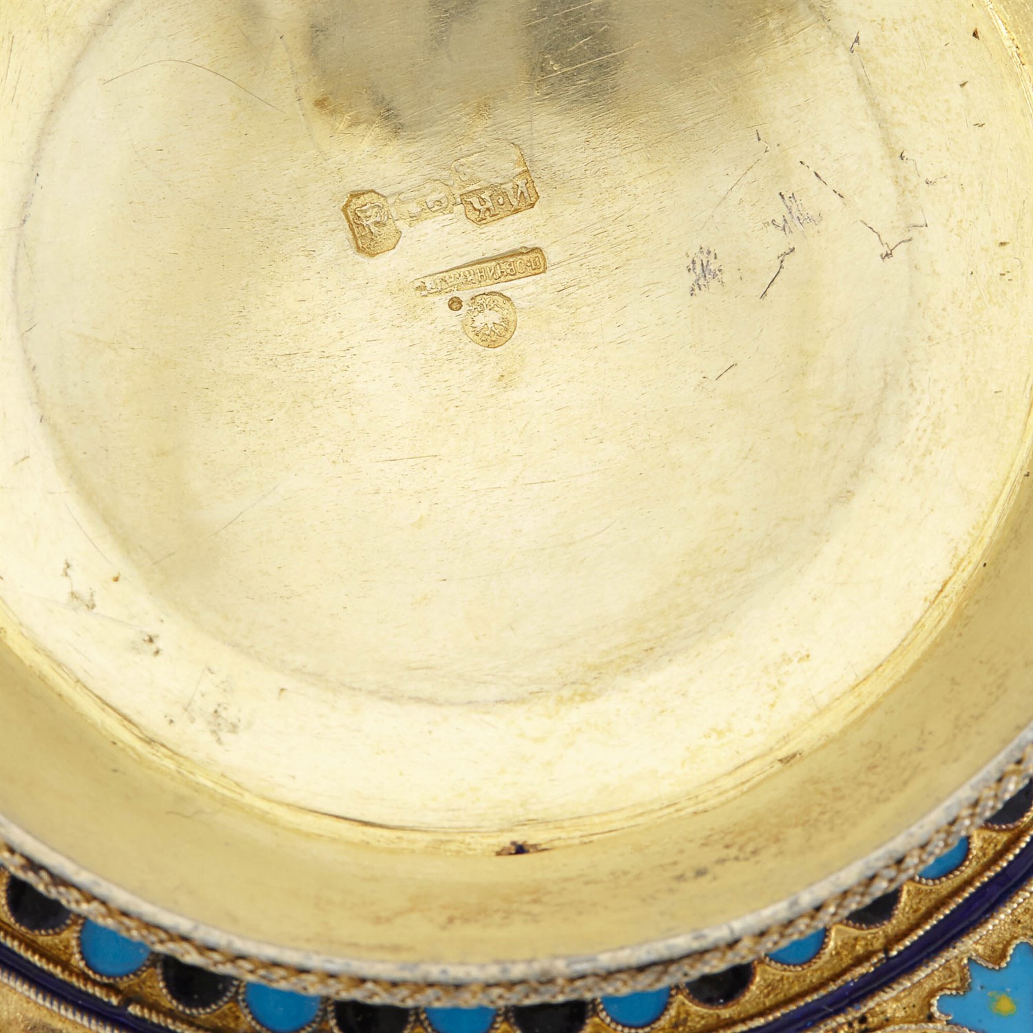 Lot 132 - Russian Silver-Gilt and Cloisonné Enamel...