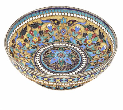 Lot 132 - Russian Silver-Gilt and Cloisonné Enamel...