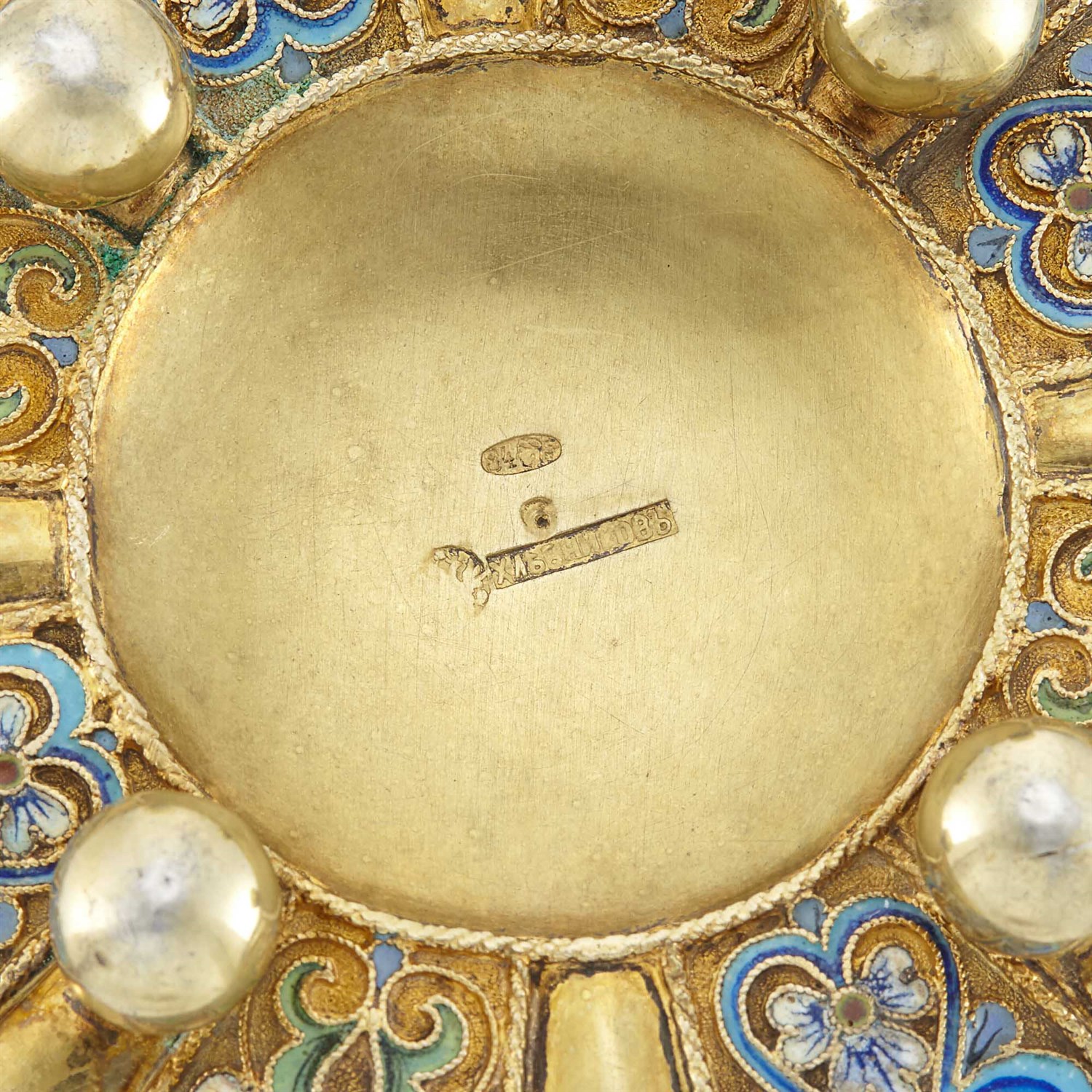 Lot 162 - Russian Silver-Gilt and Cloisonné Enamel...