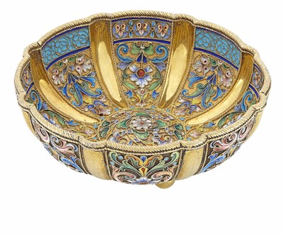 Lot 162 - Russian Silver-Gilt and Cloisonné Enamel...