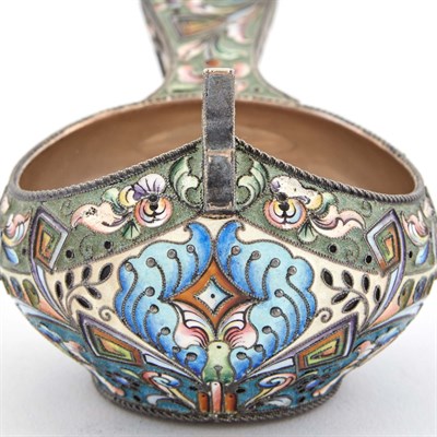 Lot 161 - Russian Silver-Gilt and Cloisonné Enamel Kovsh...