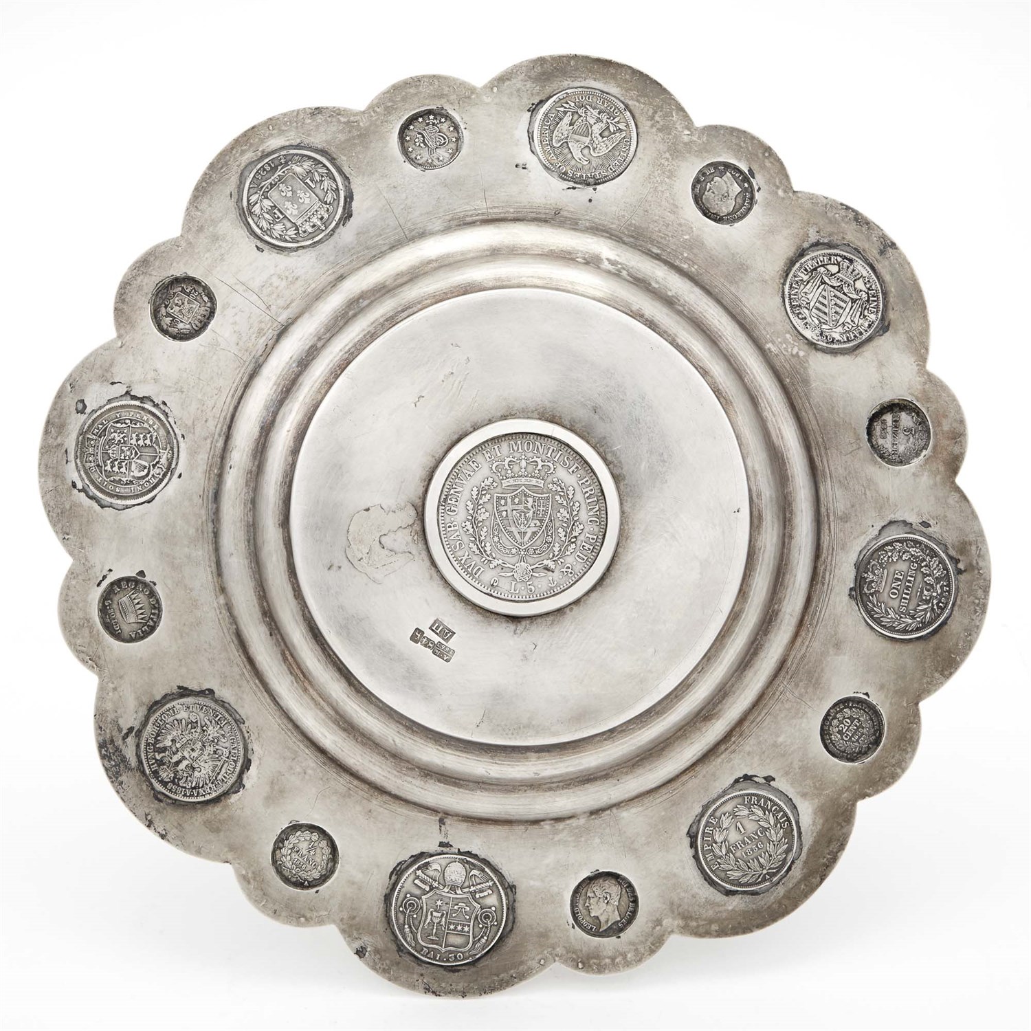 Lot 153 - Russian Coin-Inset Silver Charger Andrei...