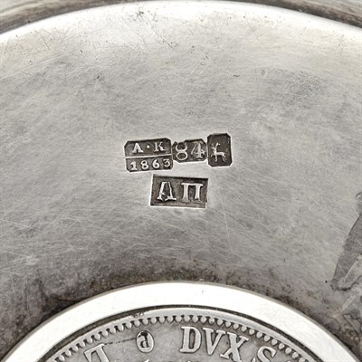 Lot 153 - Russian Coin-Inset Silver Charger Andrei...